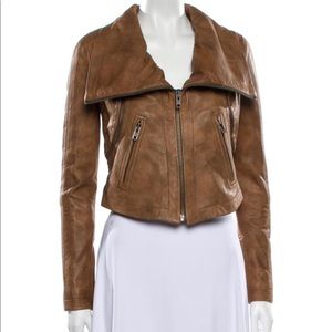 Yigal Azrouel brown leather motorcycle jacket S 4